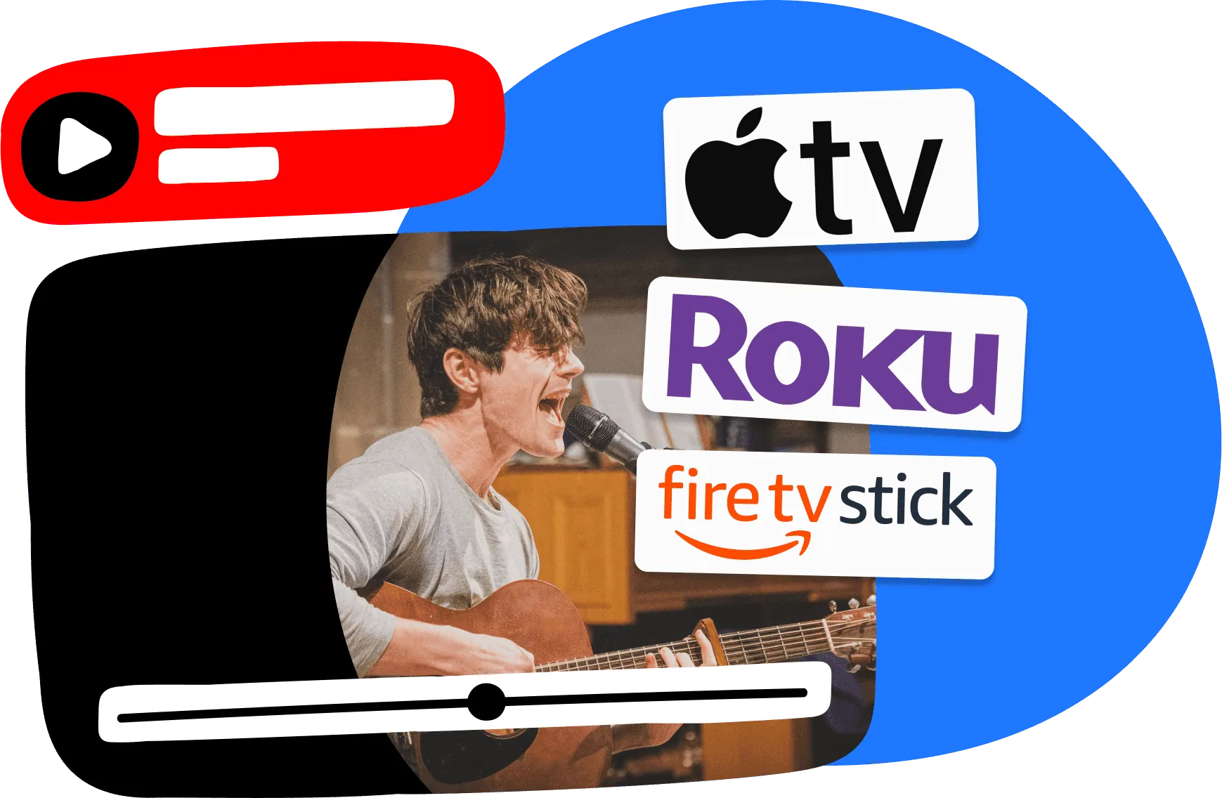 Audio streaming to Apple TV, Roku, and Fire TV