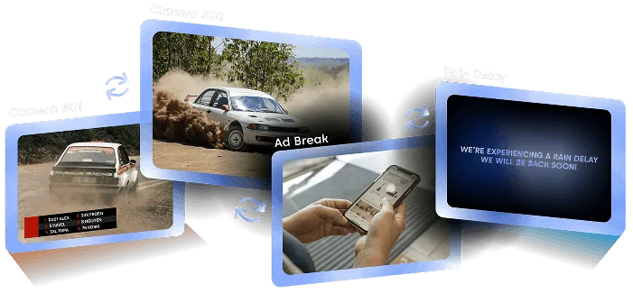 Live feeds, ad breaks, and slates