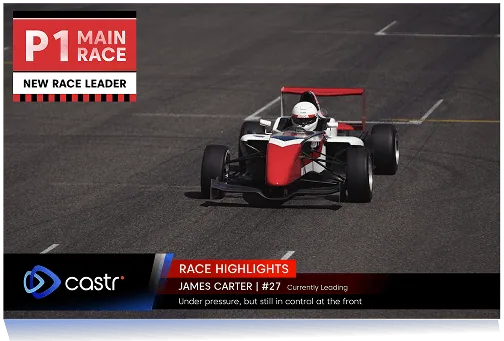 Graphics on a live motorsport broadcast