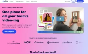 Wistia homepage positioning it as a video marketing platform for teams, one of the Dacast alternatives compared here