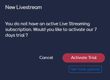 Create a new livestream