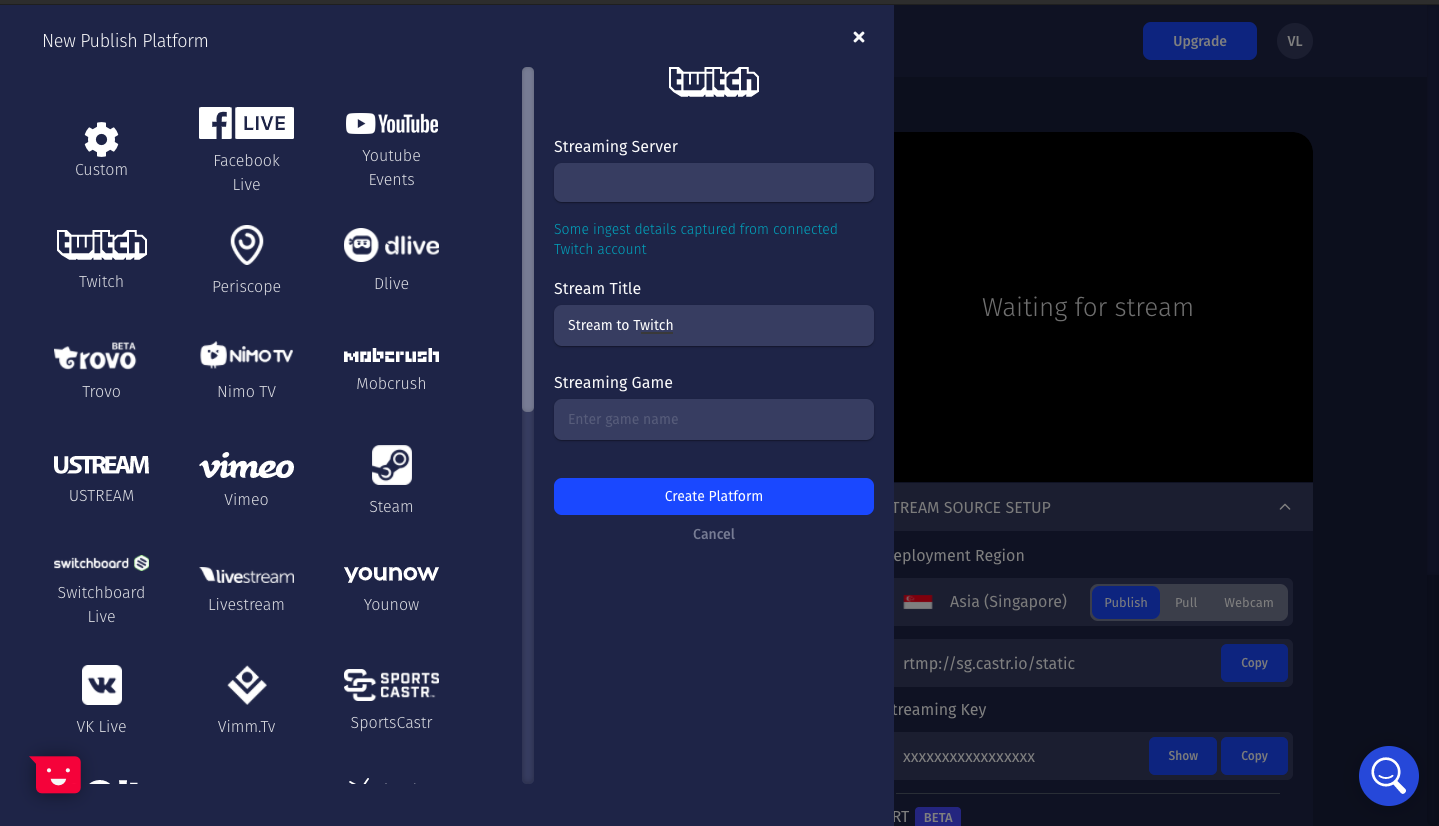 How to Stream on Twitch from Castr