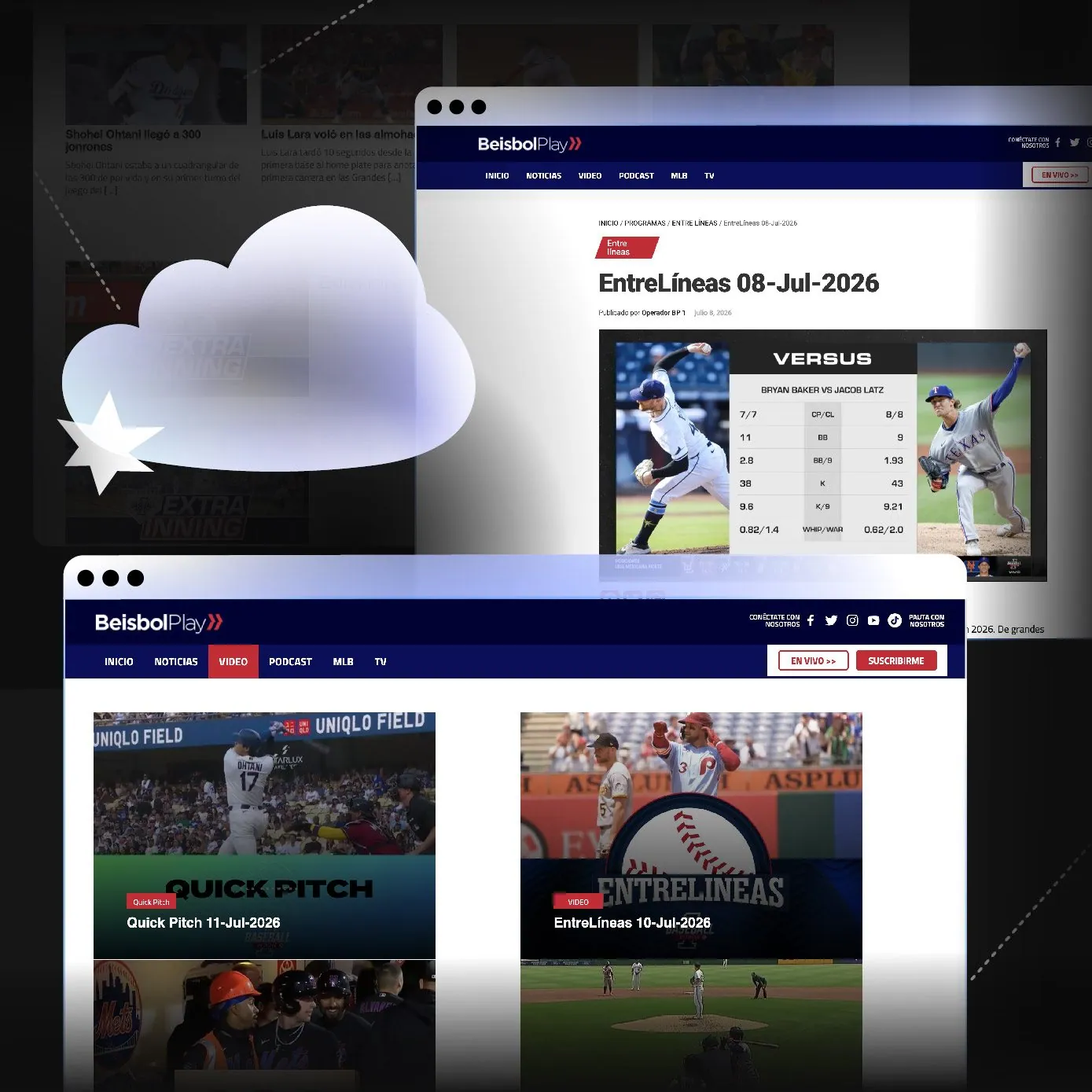Castr Cloud Production adding channel branding to a live baseball feed