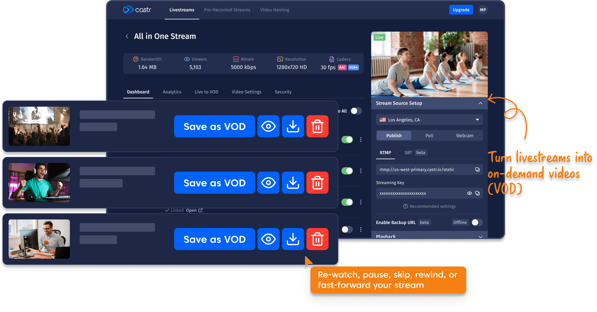 Castr #1 Live Video Streaming Solution With Video Hosting